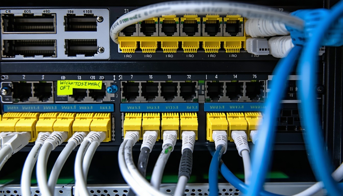 networking hardware with wires