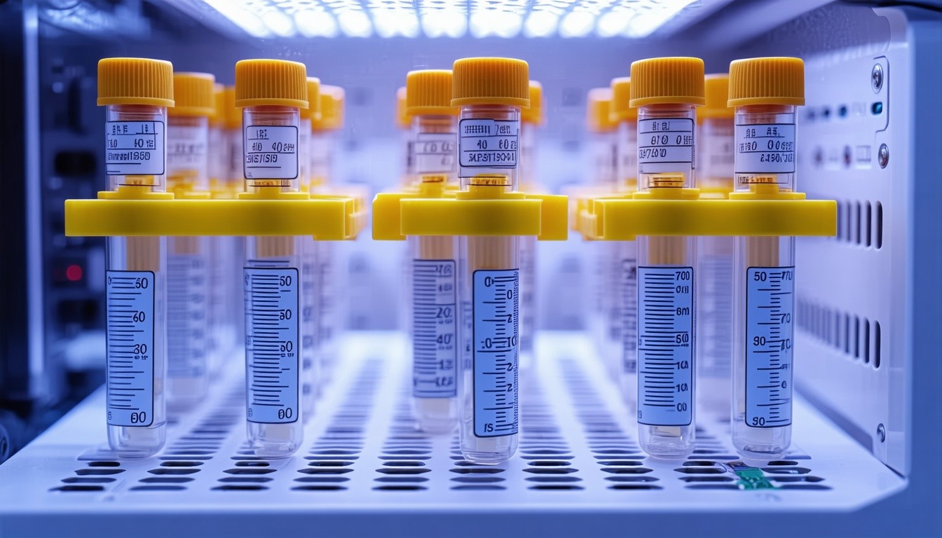 vials stored in a temperature controlled environment